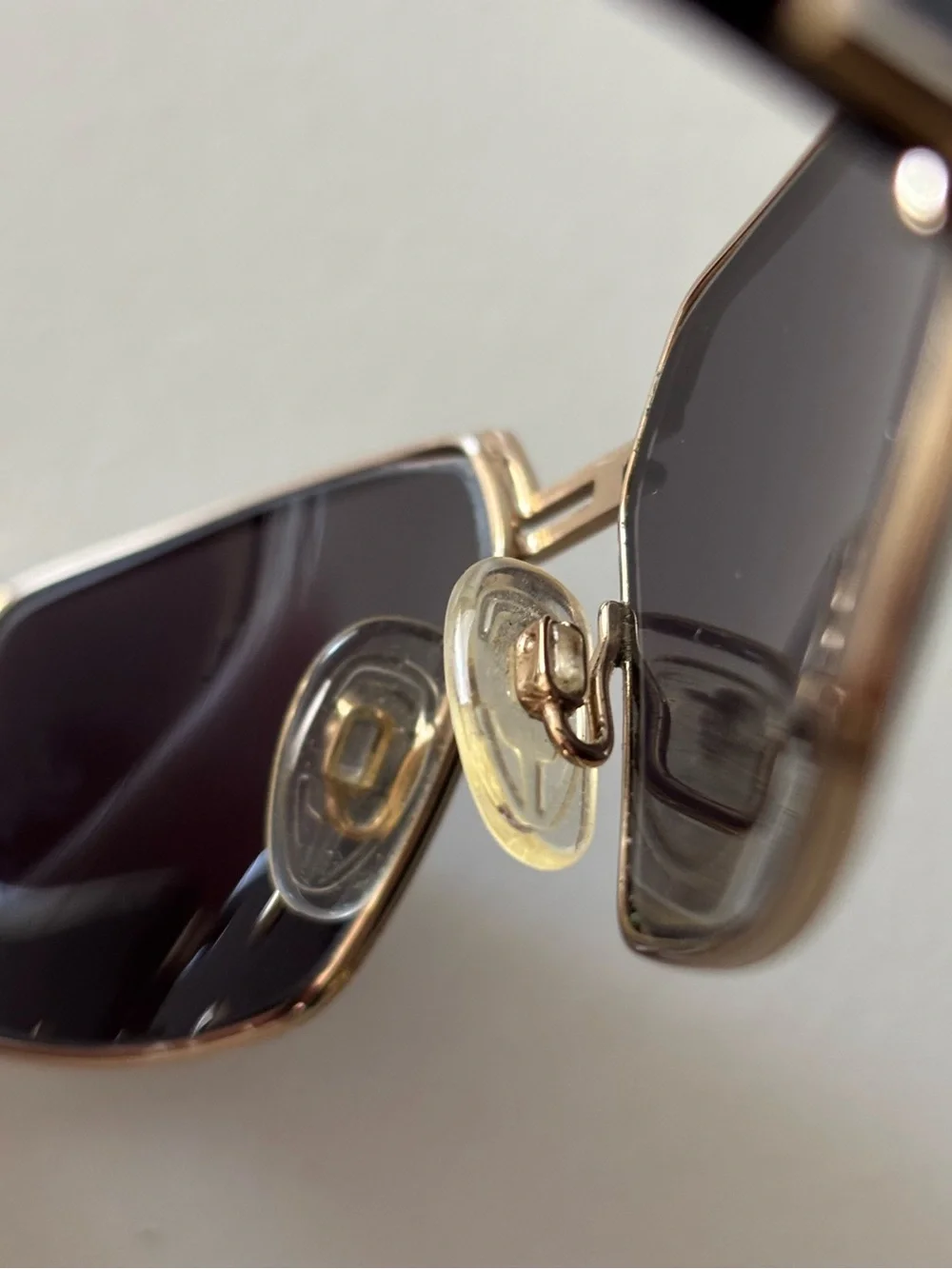 VINTAGE CAZAL Germany Mod 924 Col 302 Black Gold Rectangle Sunglasses  EUC
